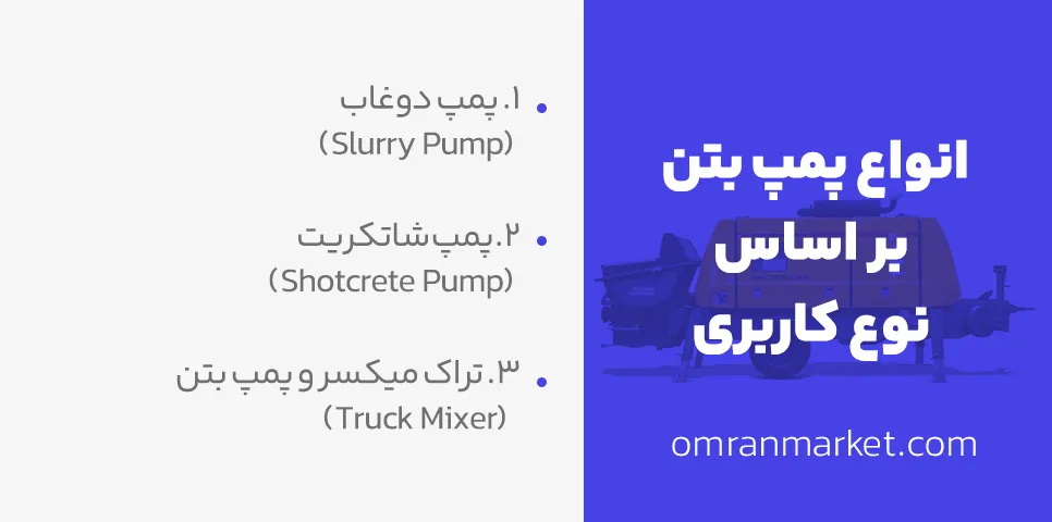 انواع پمپ بتن براساس کاربرد