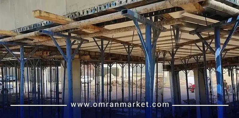 انواع جک سقفی, نمایی از جک‌های سقفی فلزی در قالب‌بندی ساختمان